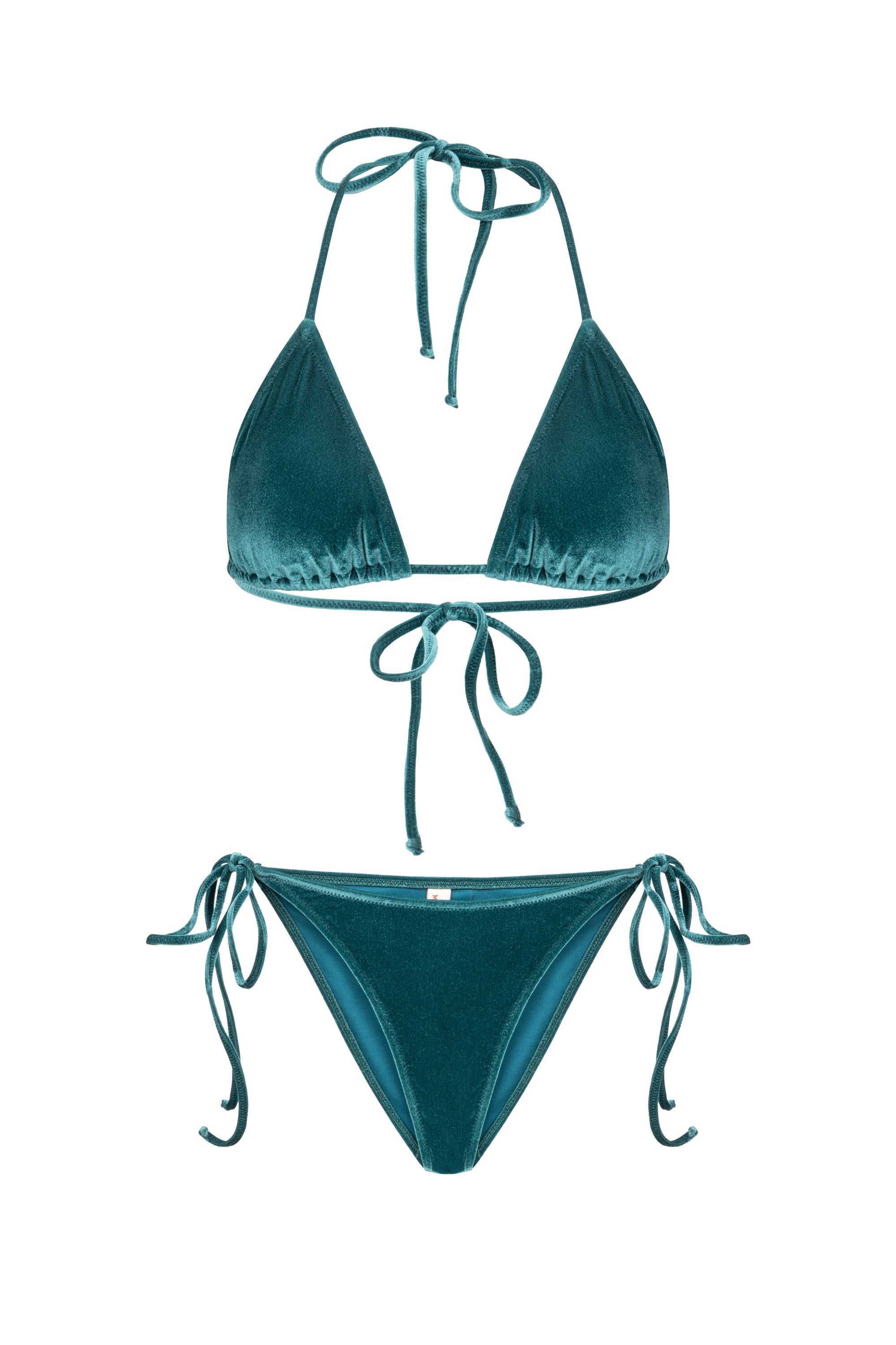 Lena Velvet Textured Green Bikini