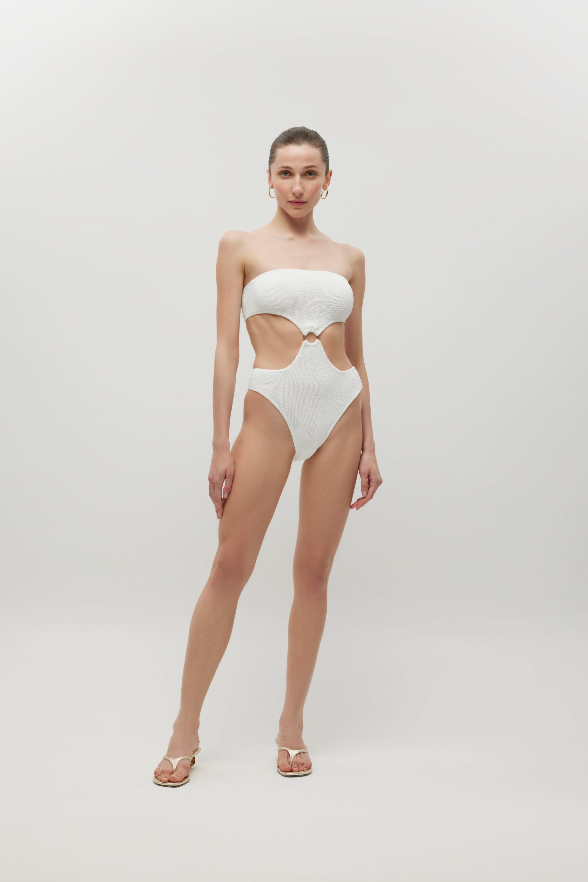 Eliza White Crinkle Swimsuit