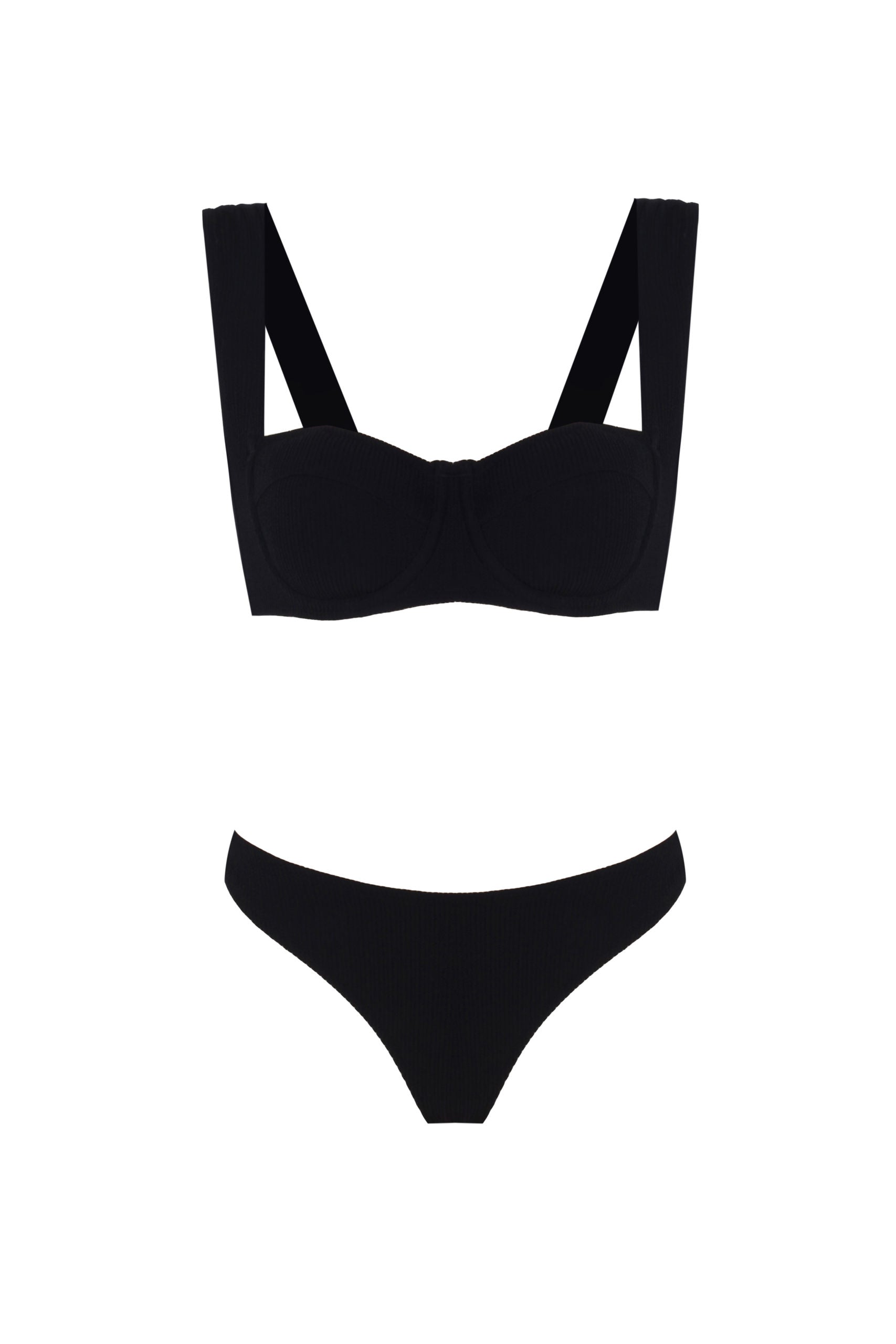 Sylvie Black Textured Bikini