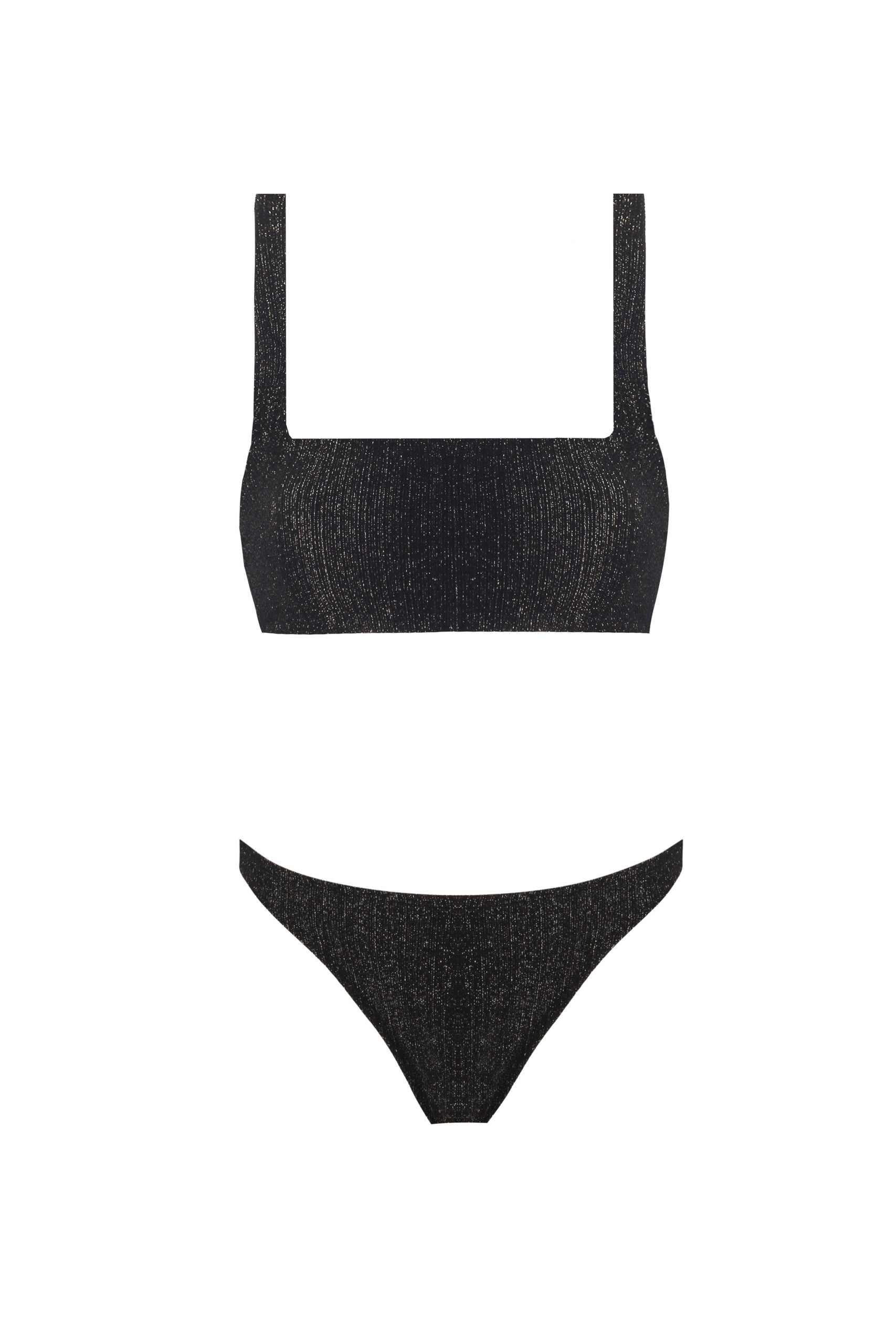 Ninette Black-Gold Glitter Textured Bikini