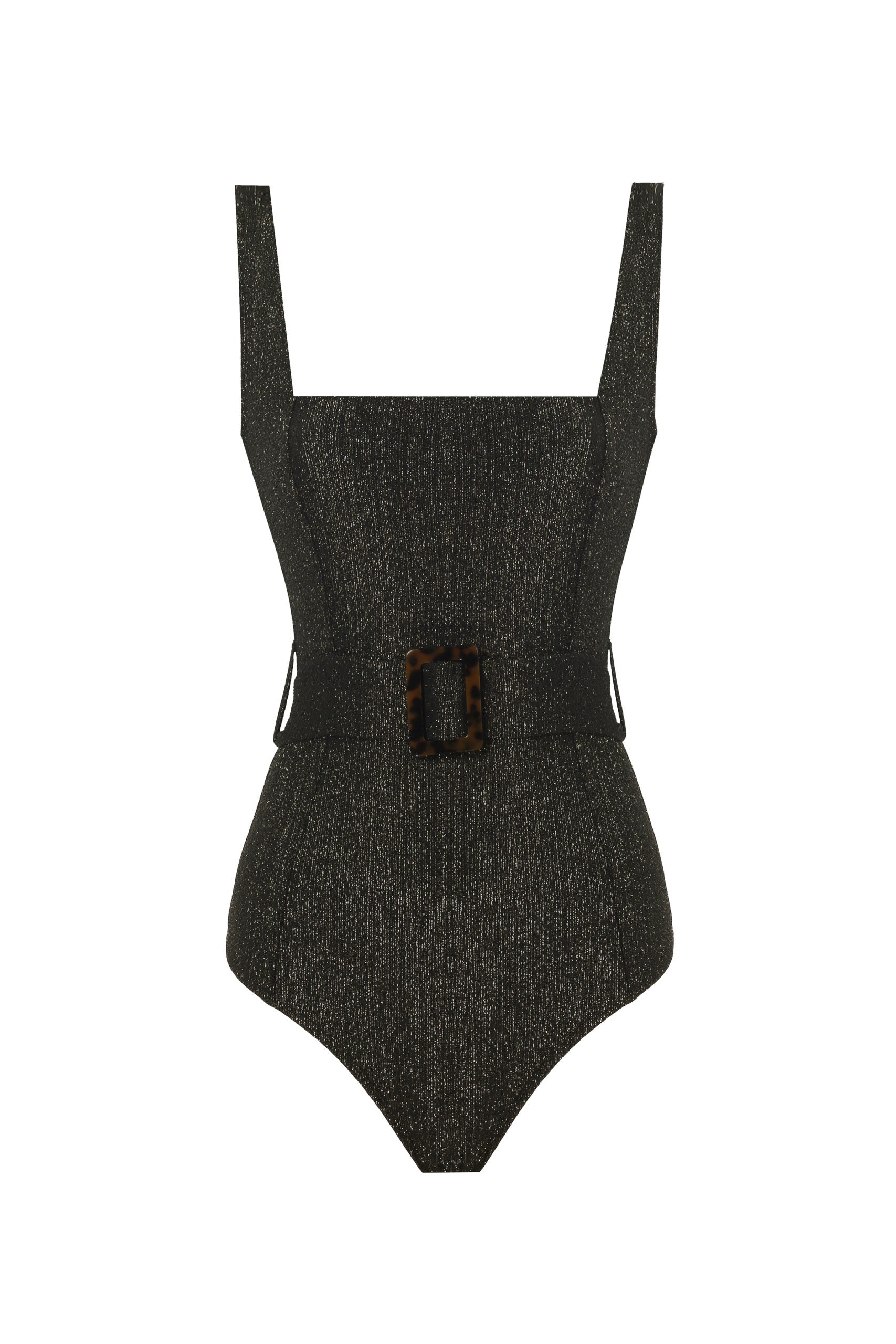 Lisa Black-Gold Glitter Textured Swimsuit