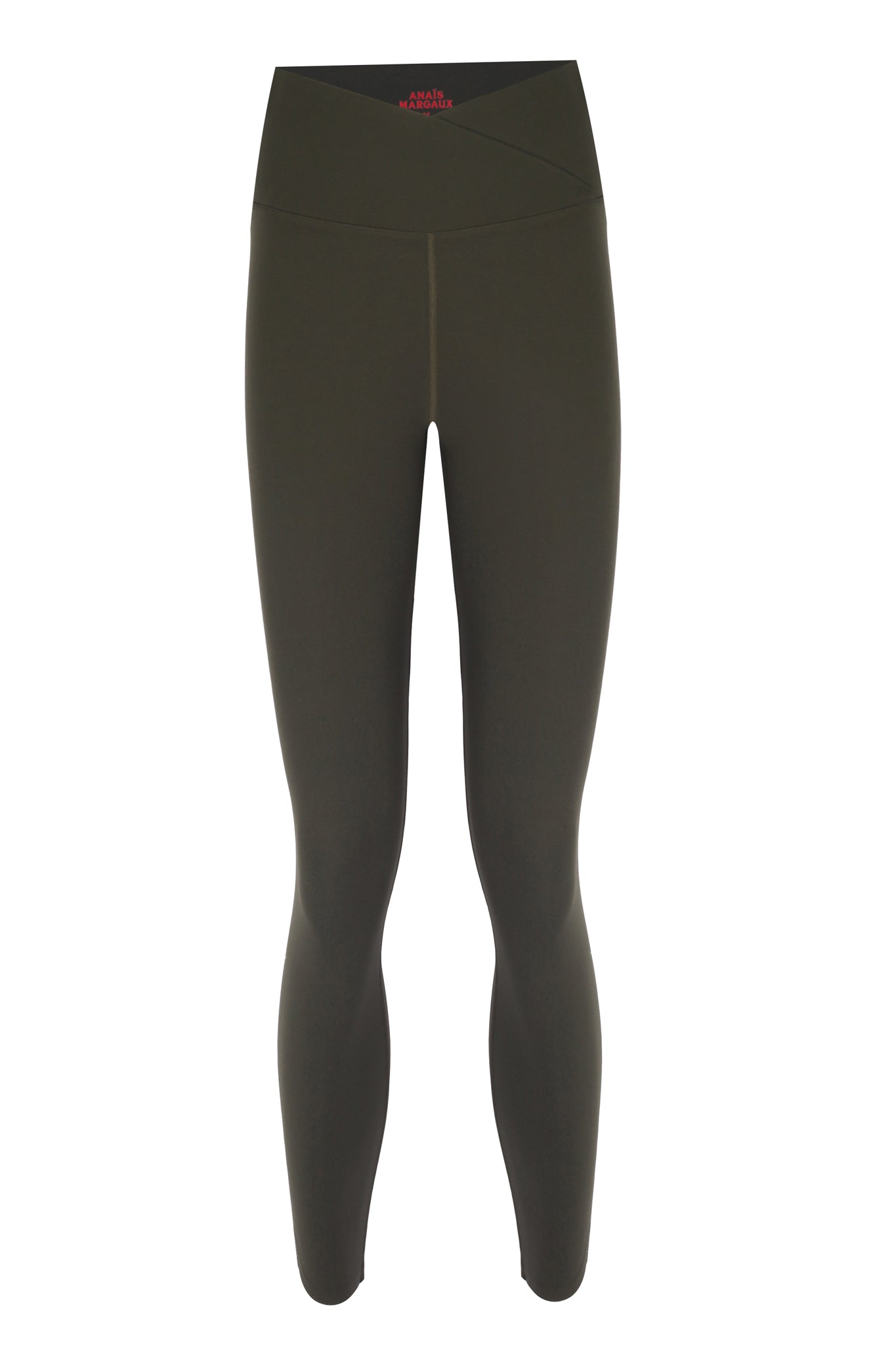 Cross Waist Military Green Matt Leggings