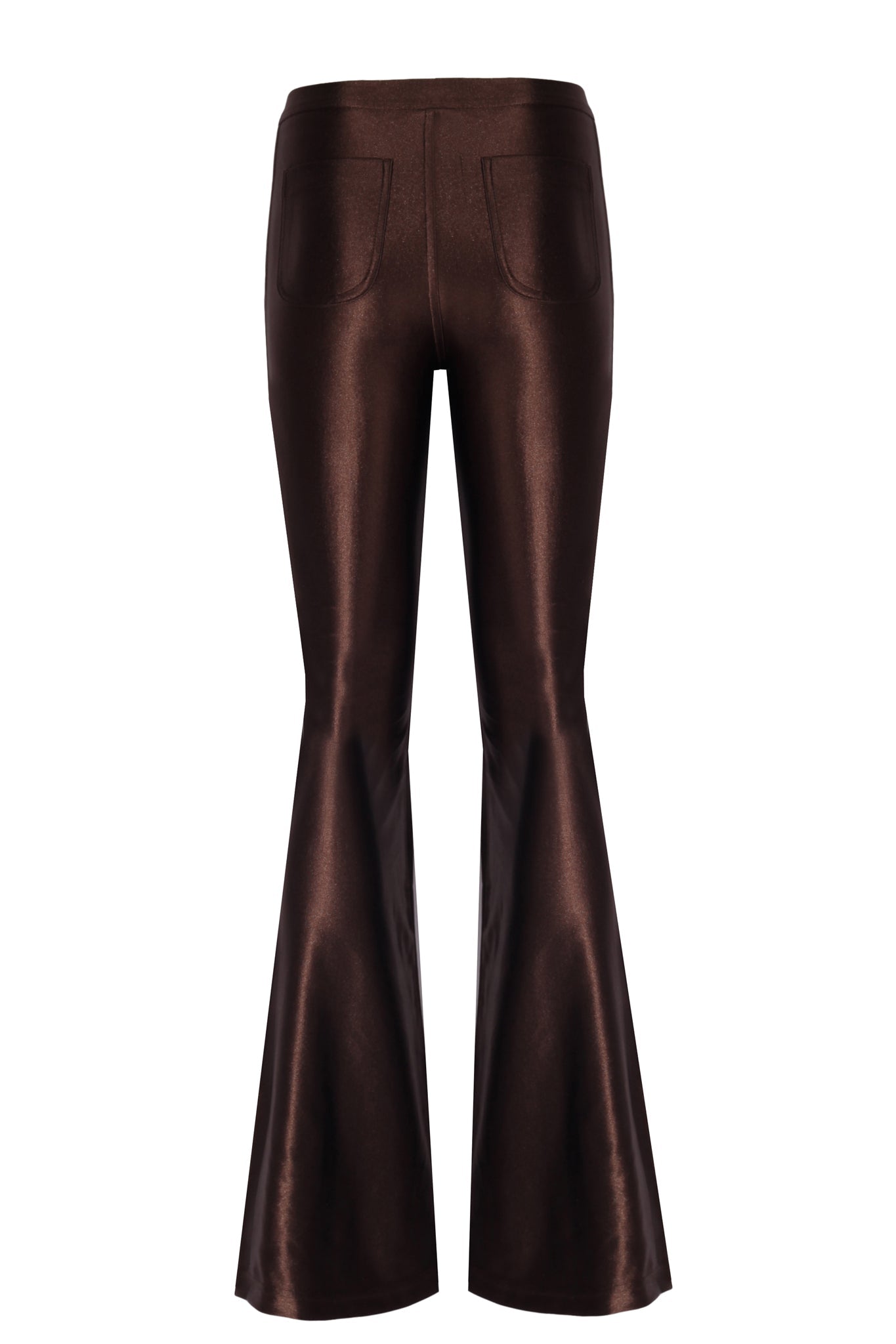 Sophie Brown Shiny Flared Pants