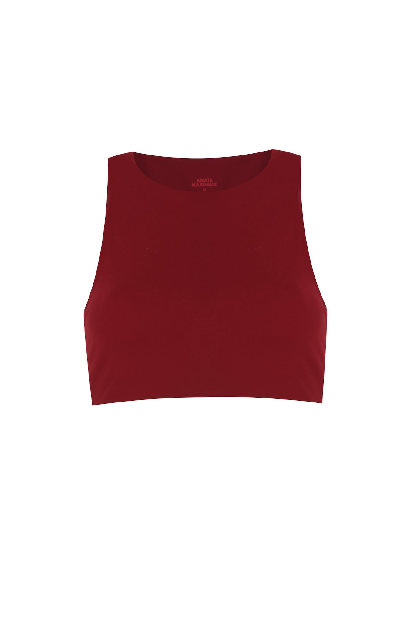 High Neck Burgundy Sports Bra