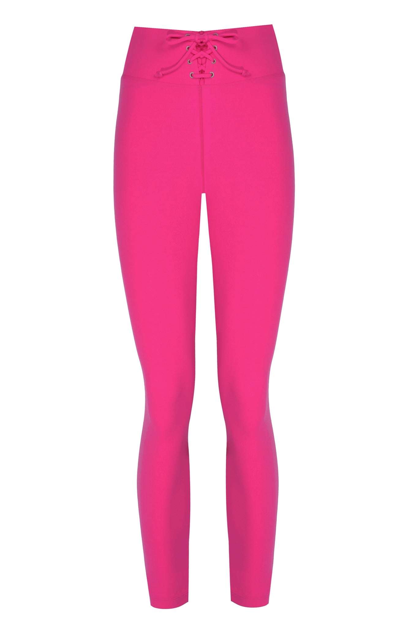 High Waist Lace up Pink Shaper Matt Leggings