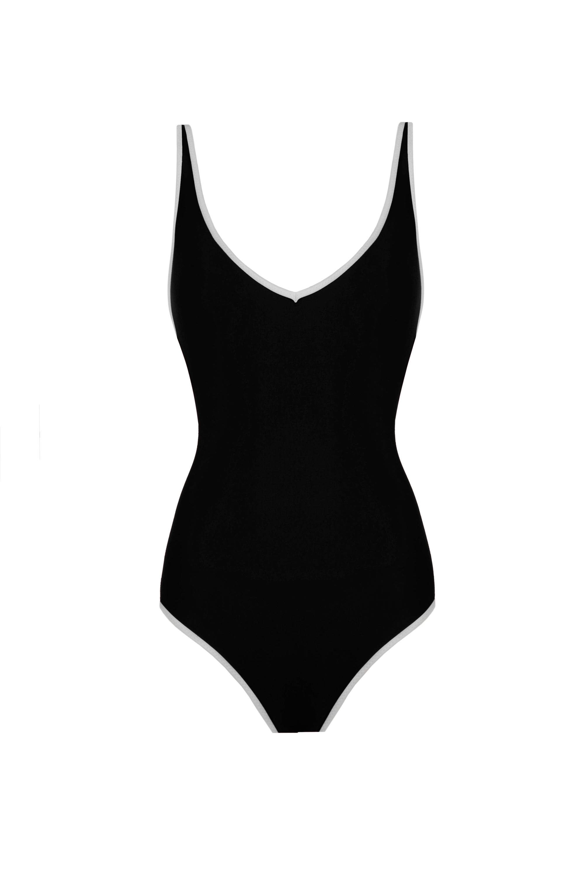 Nicole Contrast Black and White Swimsuit